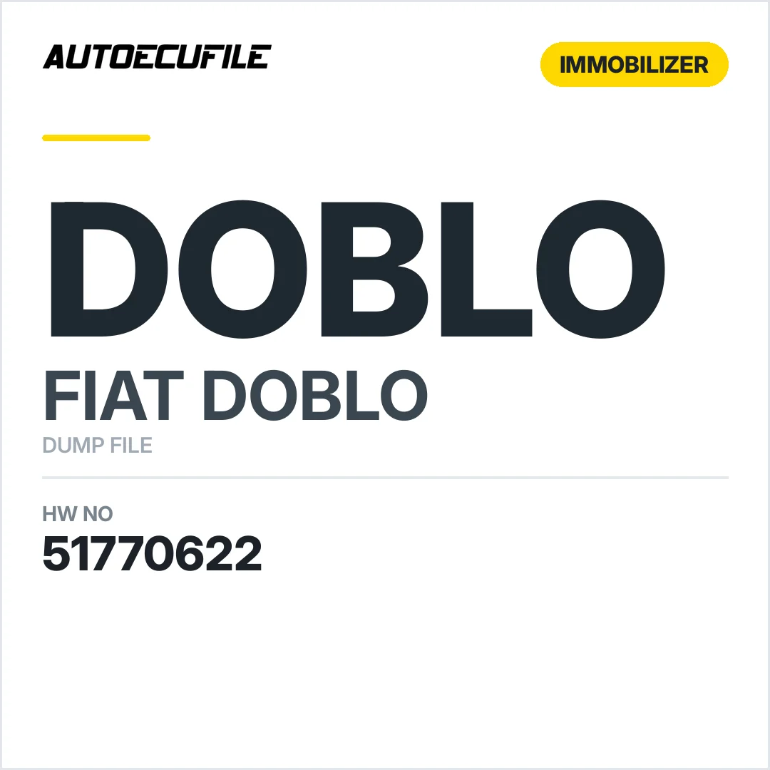 FIAT DOBLO BODY COMPUTER 51770622 DUMP