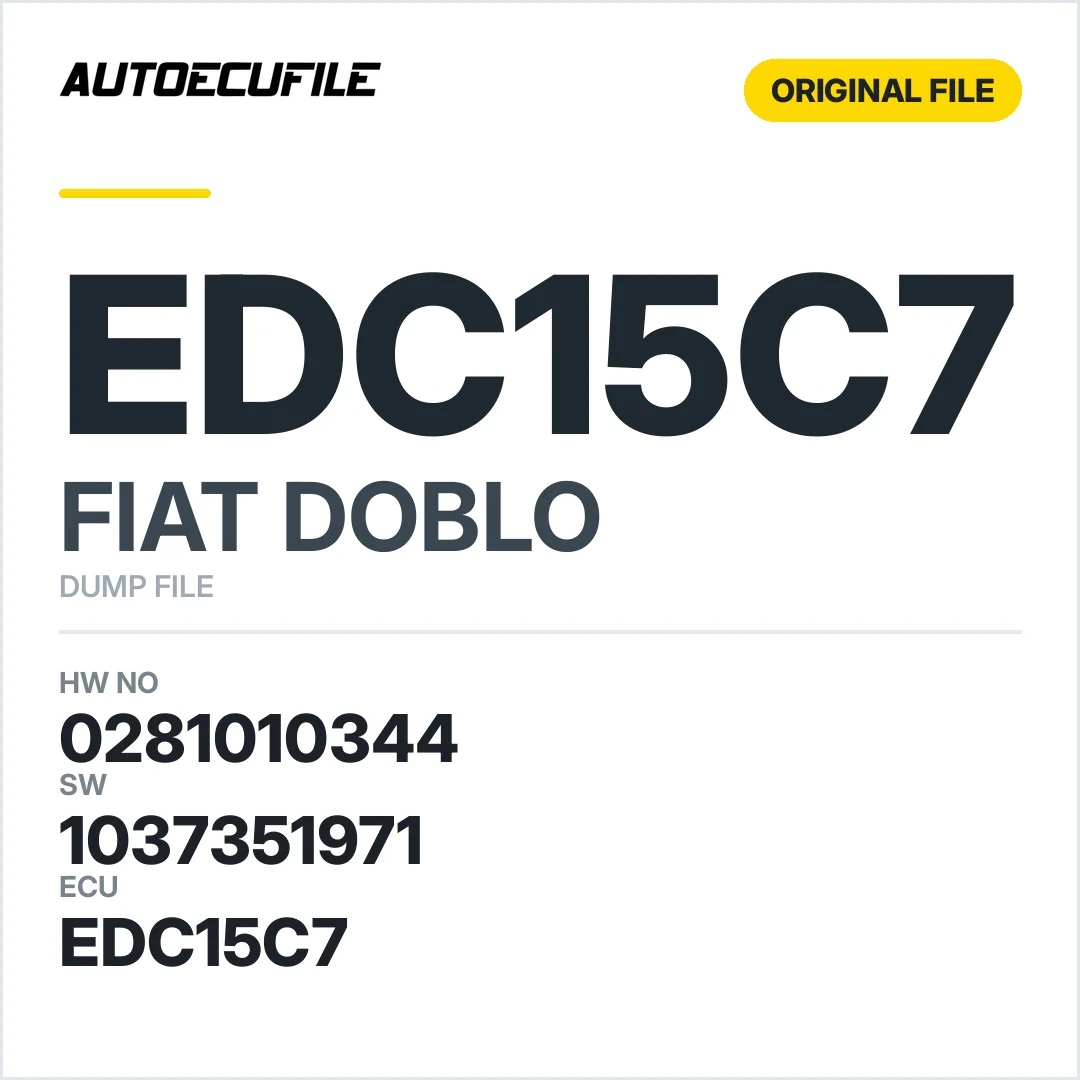 FIAT DOBLO EDC15C7 0281010344 1037351971 DUMP