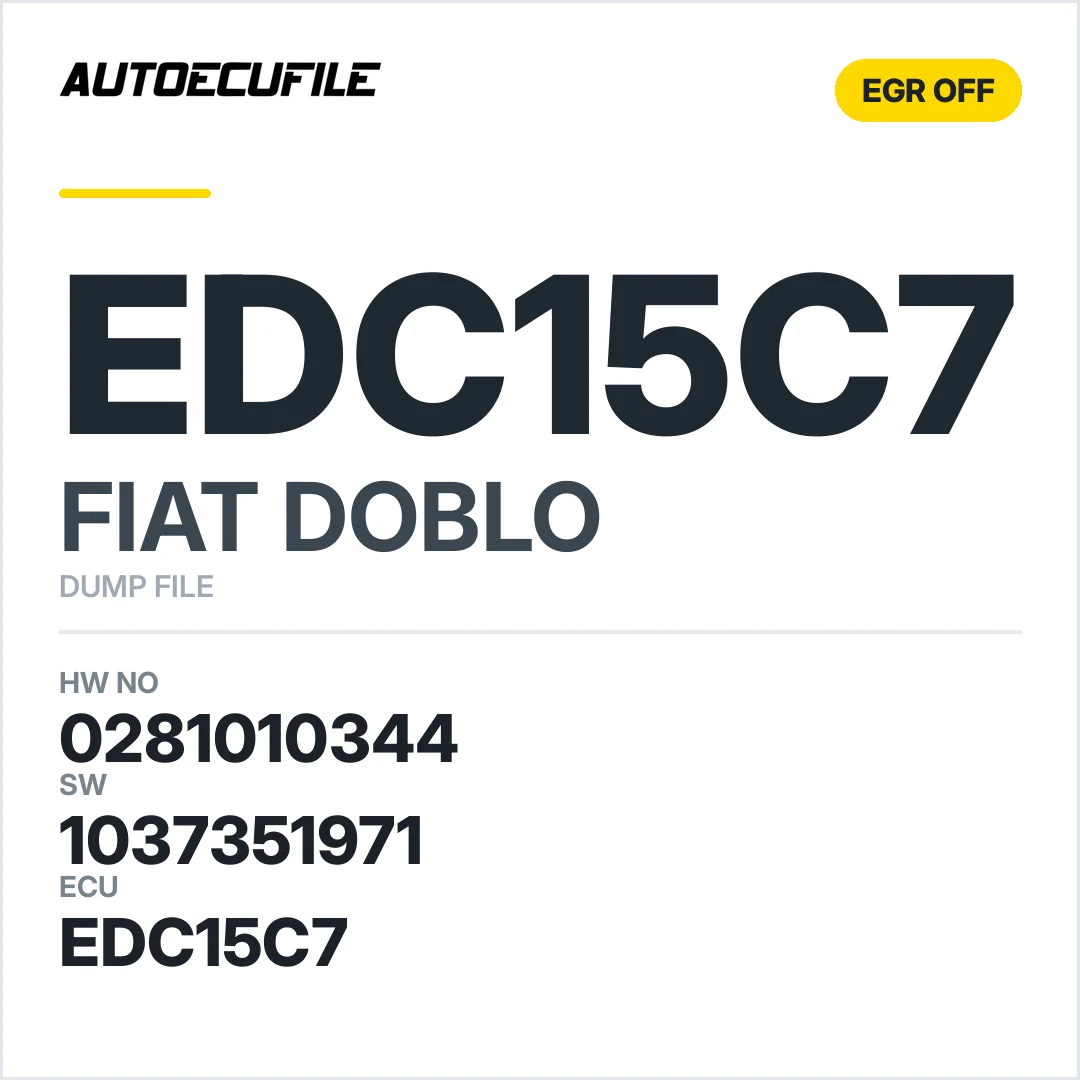 FIAT DOBLO EDC15C7 0281010344 1037351971 EGR OFF DUMP