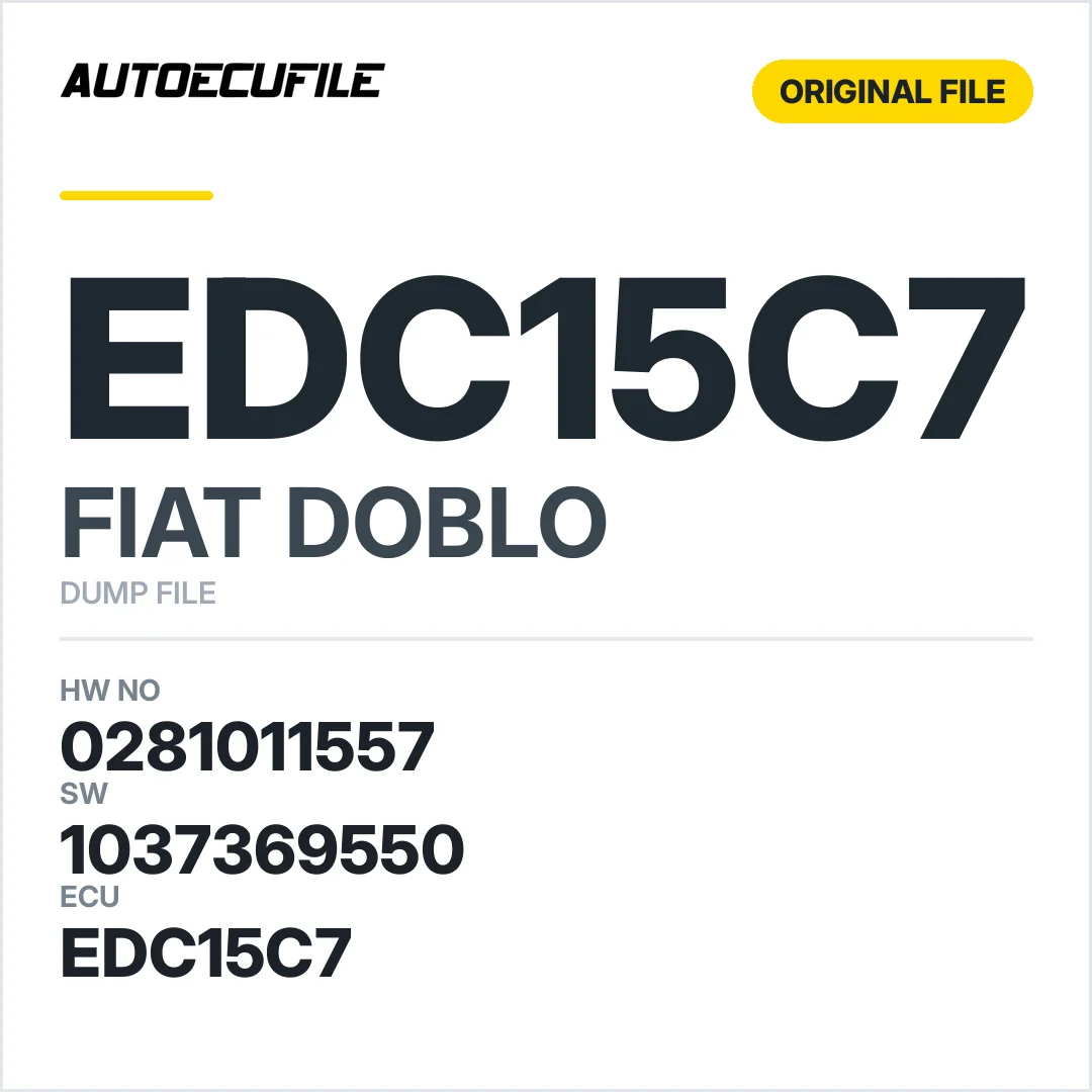 FIAT DOBLO EDC15C7 0281011557 1037369550 DUMP