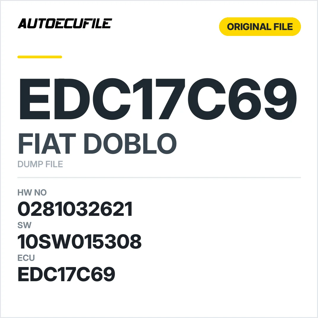 FIAT DOBLO EDC17C69 0281032621 10SW015308 DUMP