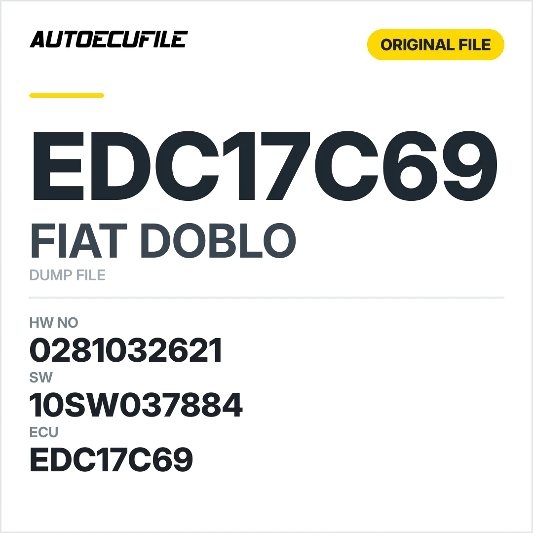 FIAT DOBLO EDC17C69 0281032621 10SW037884 DUMP