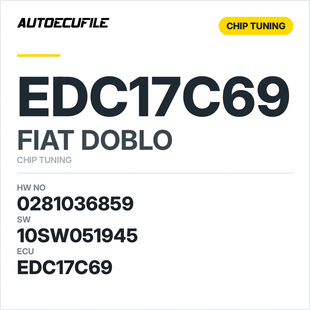 FIAT DOBLO EDC17C69 0281036859 10SW051945 TUNED VMAX
