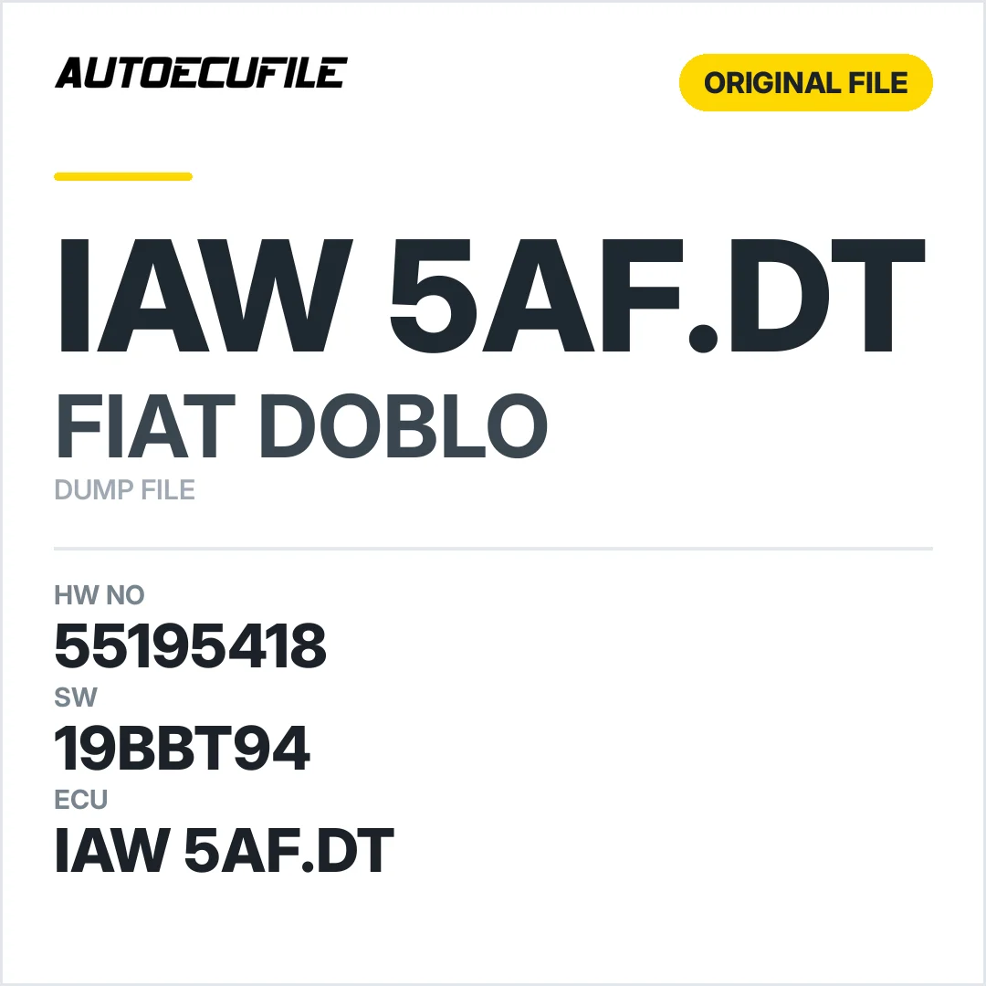 FIAT DOBLO IAW 5AF.DT 55195418 19BBT94 DUMP