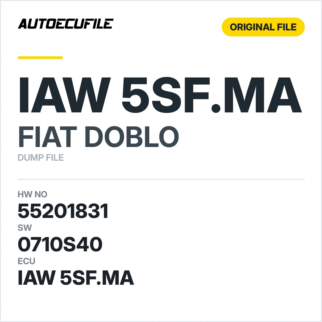 FIAT DOBLO IAW 5SF.MA 55201831 0710S40  DUMP