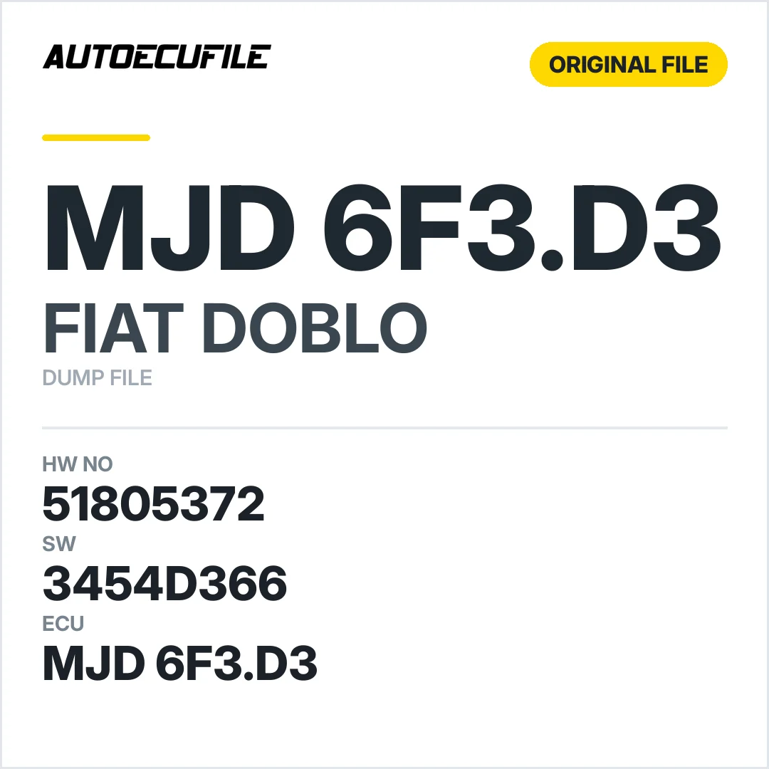 FIAT DOBLO MJD 6F3.D3 51805372 3454D366 DUMP