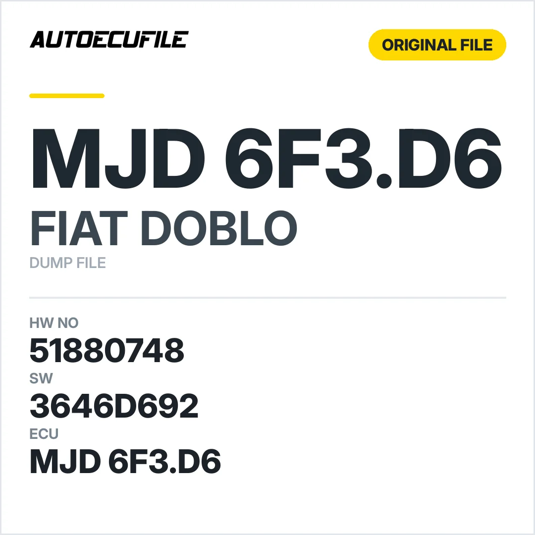 FIAT DOBLO MJD 6F3.D6 51880748 3646D692 DUMP