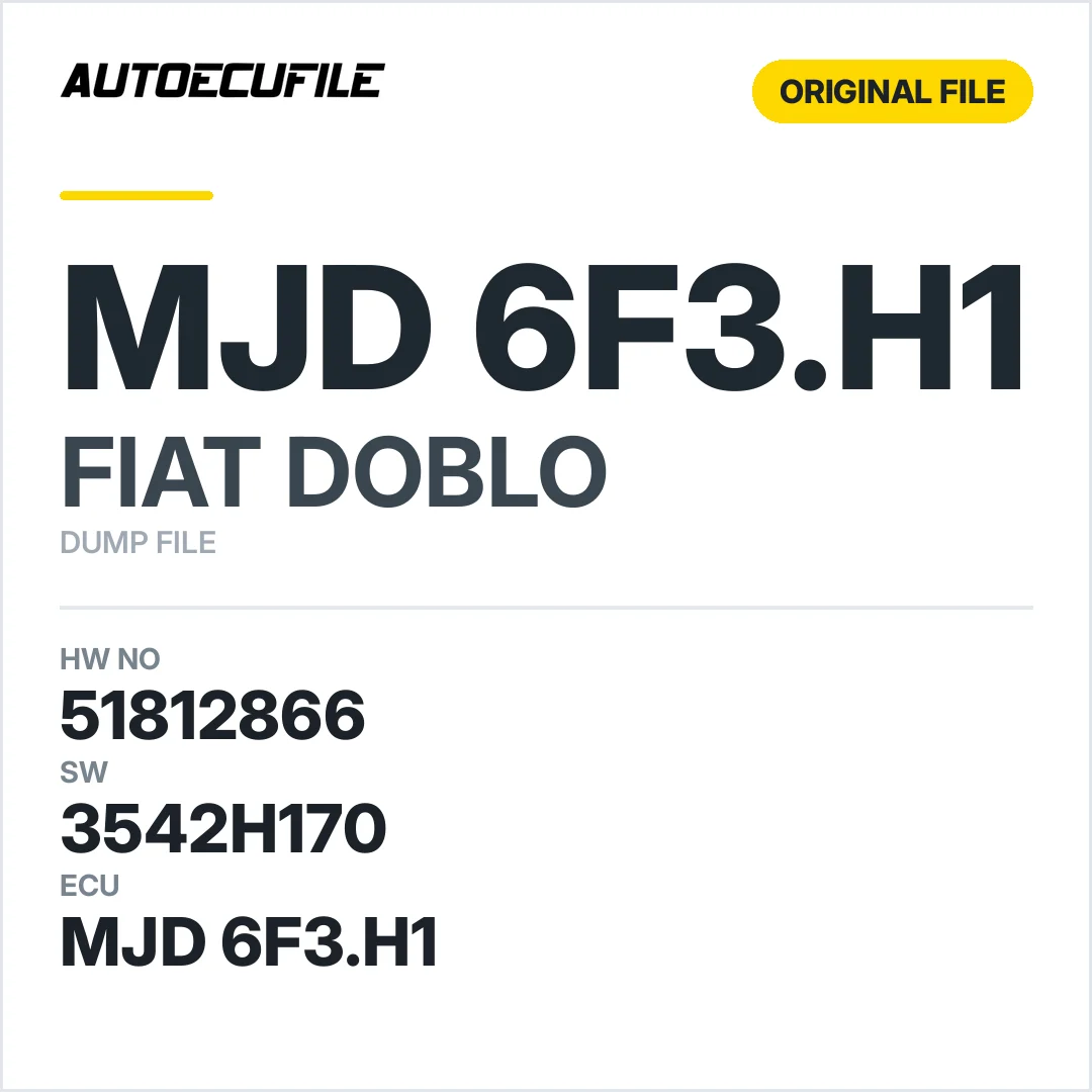 FIAT DOBLO MJD 6F3.H1 51812866 3542H170 DUMP