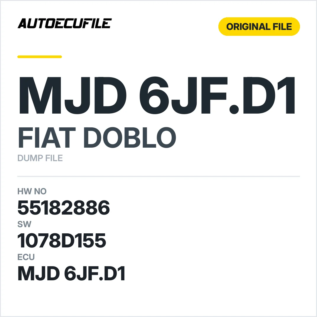 FIAT DOBLO MJD 6JF.D1 55182886 1078D155 DUMP