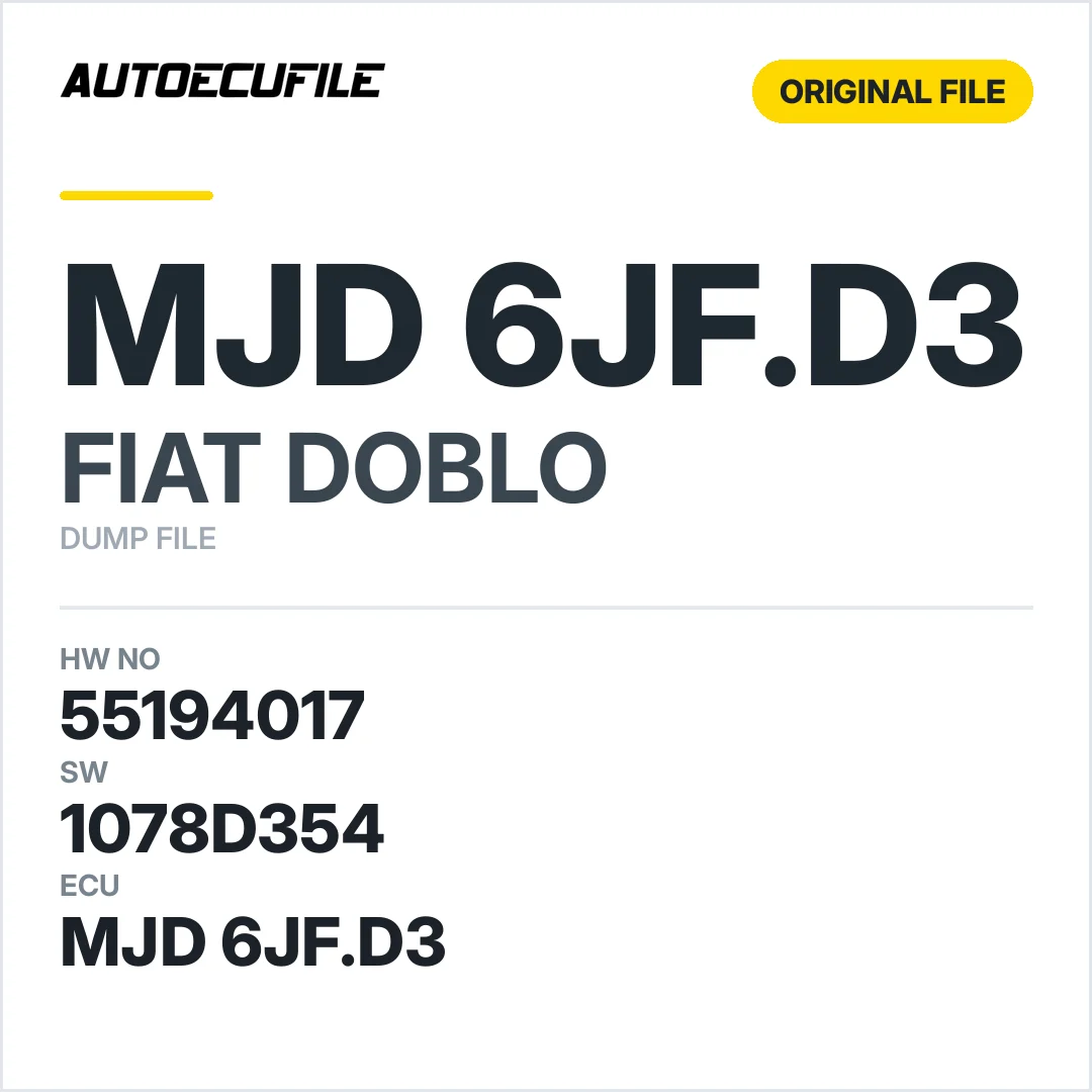 FIAT DOBLO MJD 6JF.D3 55194017 1078D354 DUMP