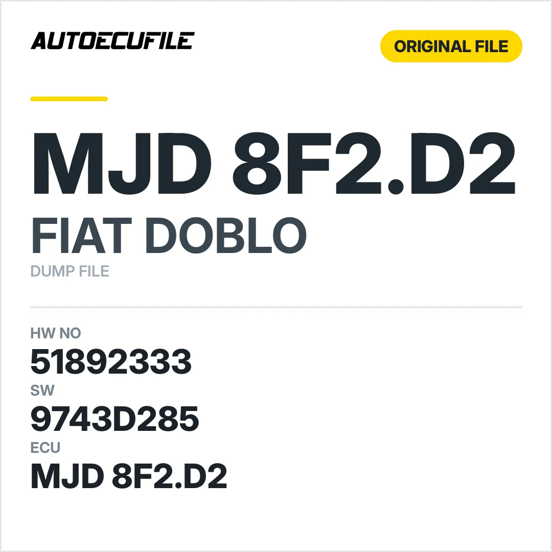 FIAT DOBLO MJD 8F2.D2 51892333 9743D285 DUMP