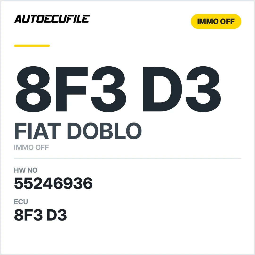 FIAT DOBLO MJD 8F3.D3 55246936 IMMO OFF