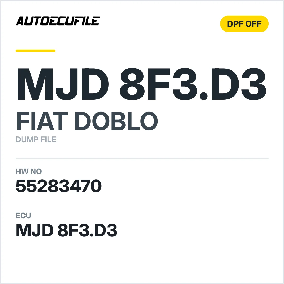 FIAT DOBLO MJD 8F3.D3 55283470 DPF OFF DUMP
