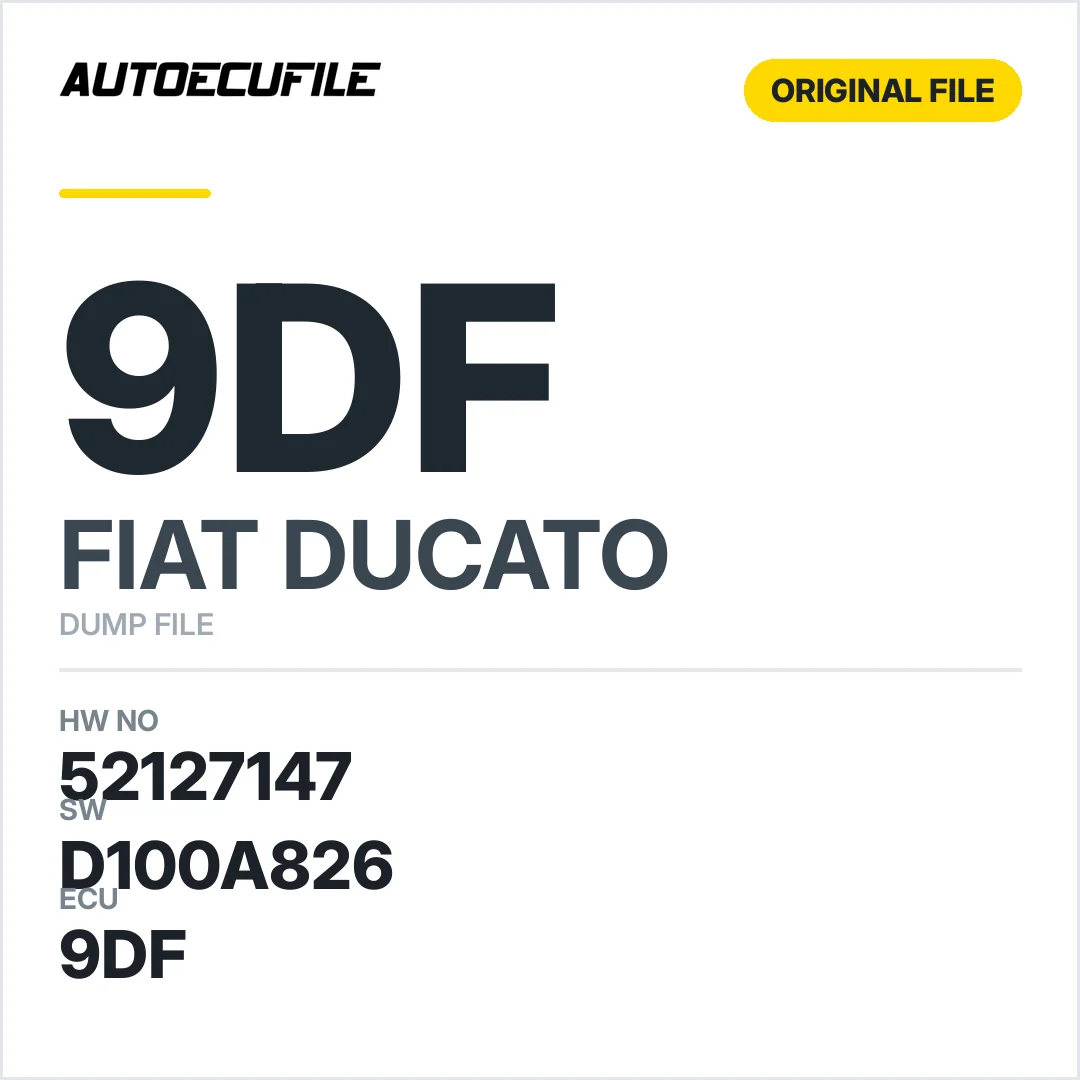 FIAT DUCATO 9DF 52127147 D100A826 DUMP