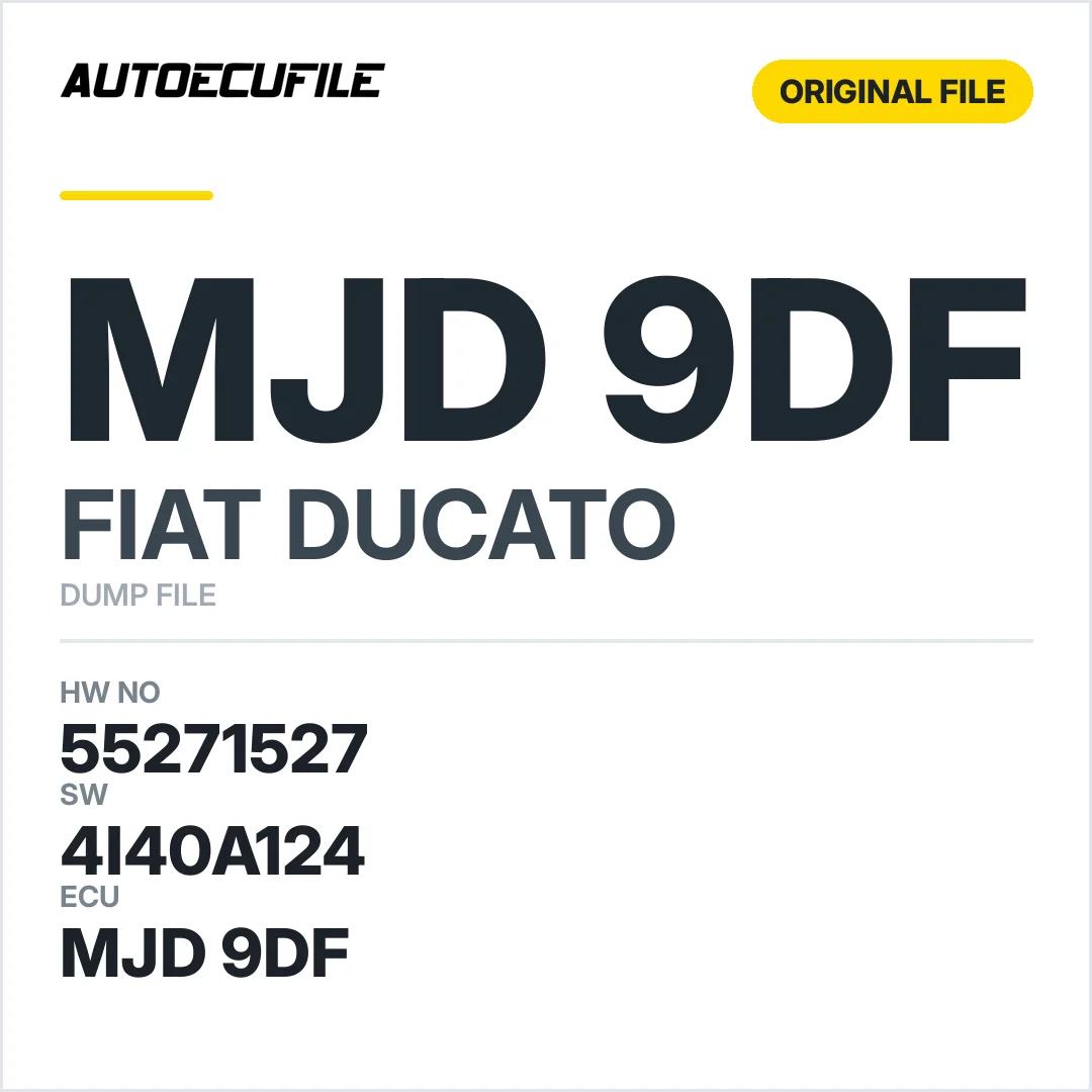 FIAT DUCATO 9DF 55271527 52090426 4I40A124   DUMP