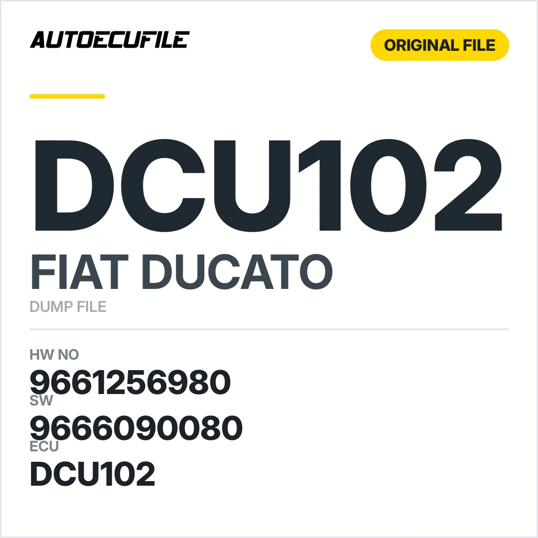FIAT DUCATO DCU102 9661256980 9666090080 DUMP