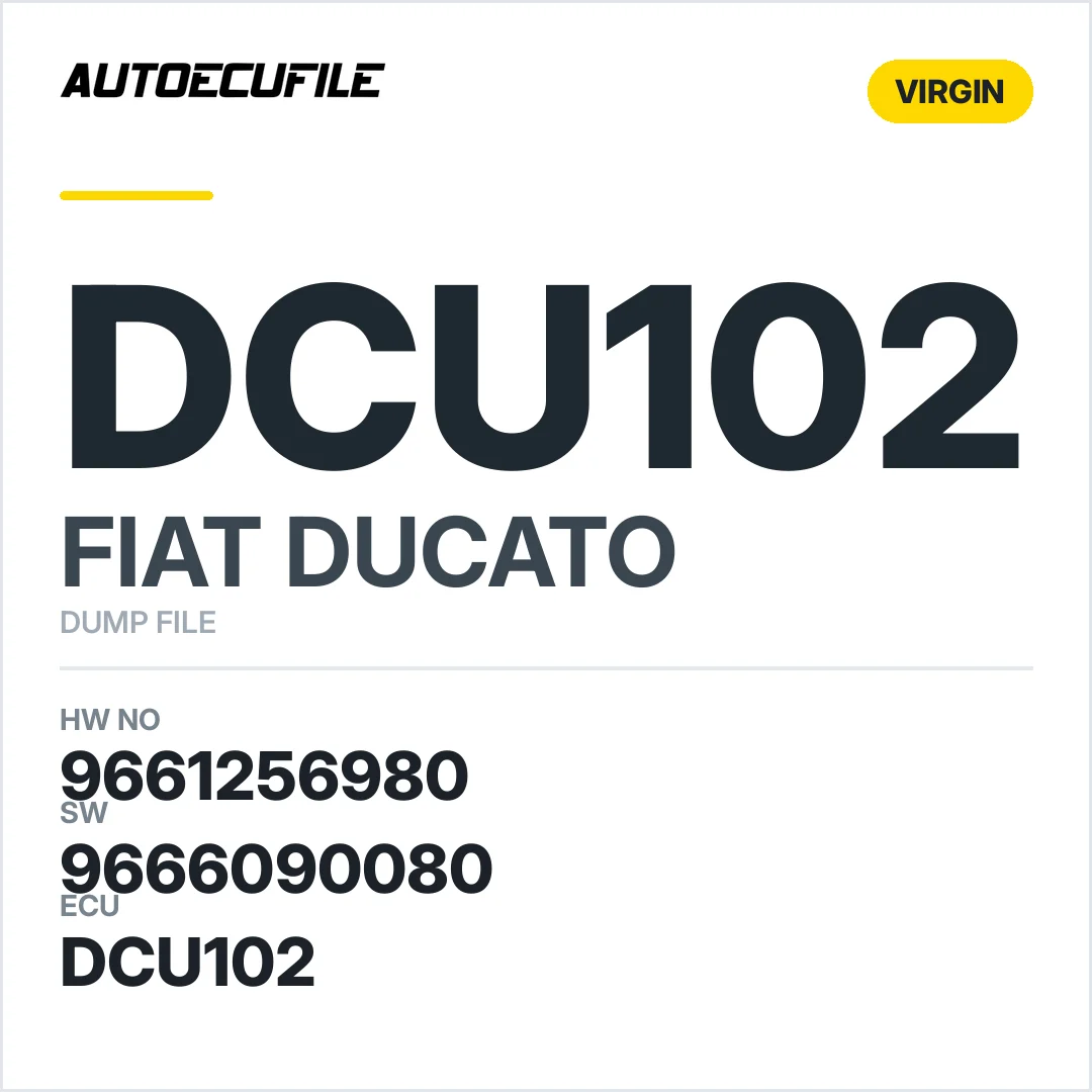 FIAT DUCATO DCU102 9661256980 9666090080 VIRGIN DUMP