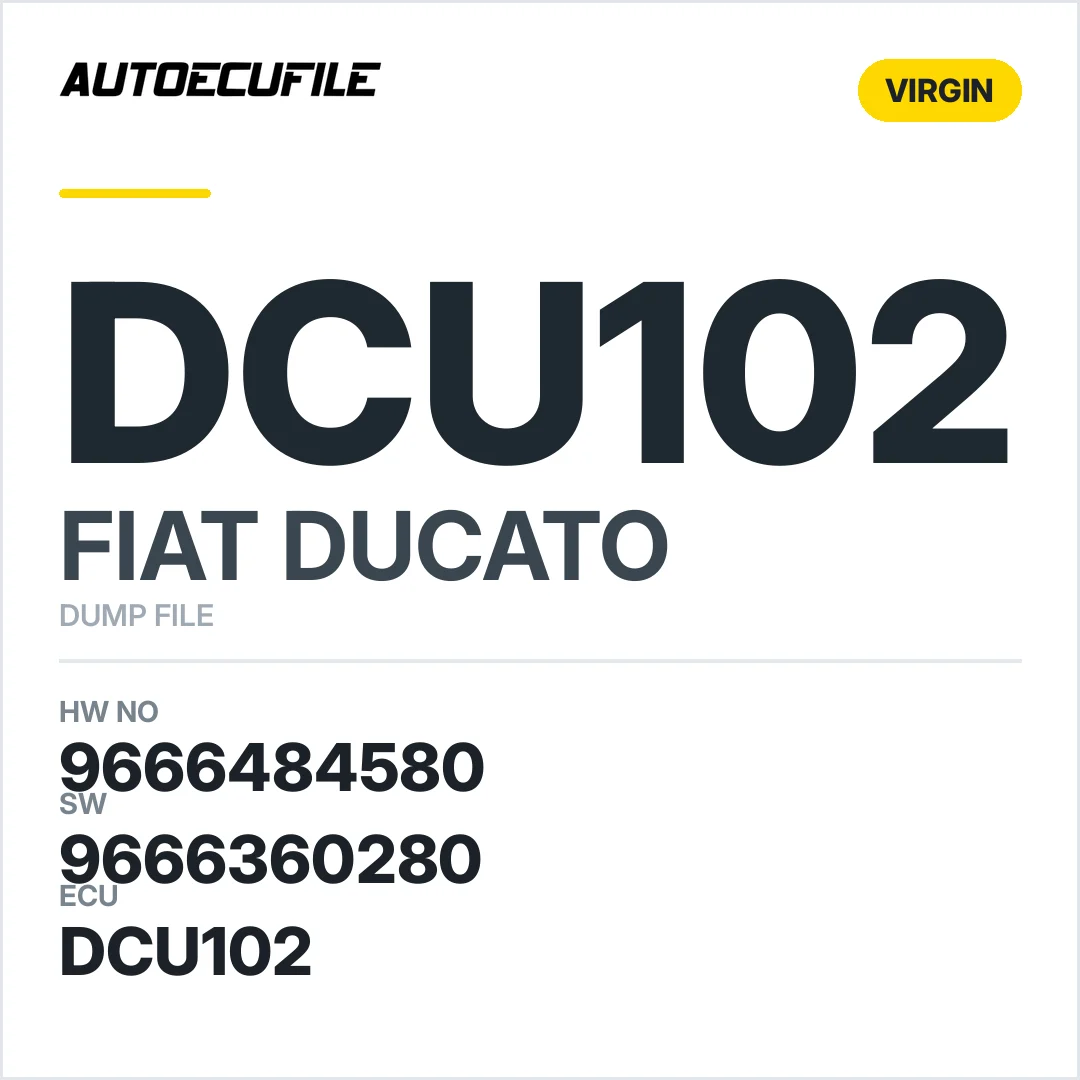 FIAT DUCATO DCU102 9666484580 9666360280   VIRGIN DUMP