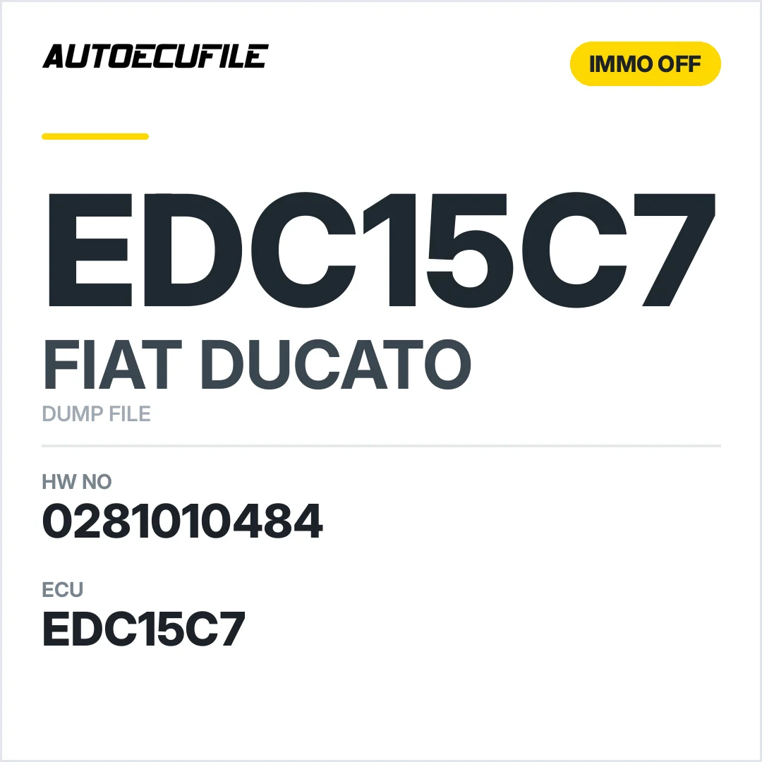 FIAT DUCATO EDC15C7 0281010484 IMMO OFF DUMP