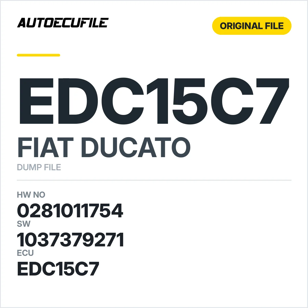 FIAT DUCATO EDC15C7 0281011754 1037379271 DUMP