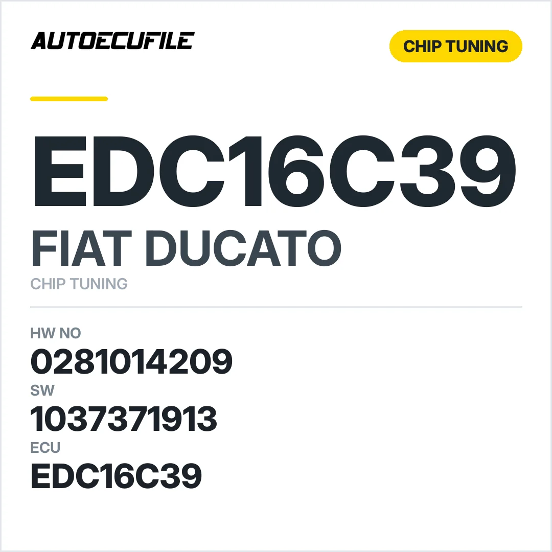 FIAT DUCATO EDC16C39 0281014209 1037371913 TUNED