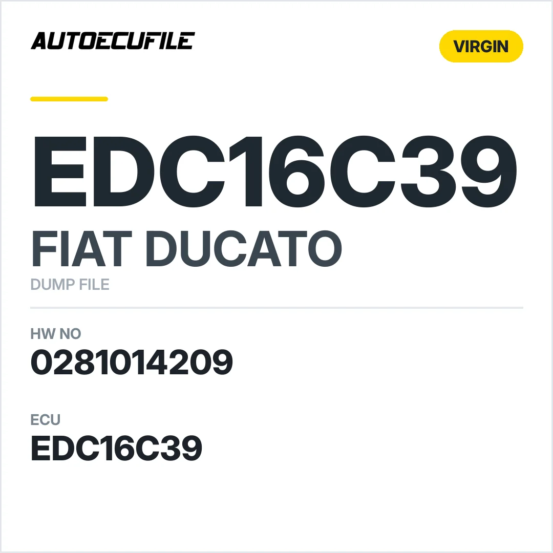 FIAT DUCATO EDC16C39 0281014209 VIRGIN DUMP