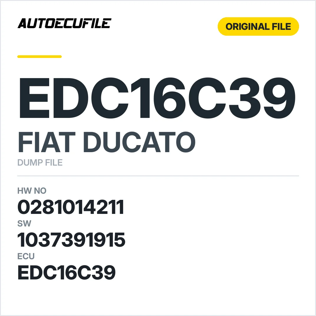 FIAT DUCATO EDC16C39 0281014211  1037391915 DUMP