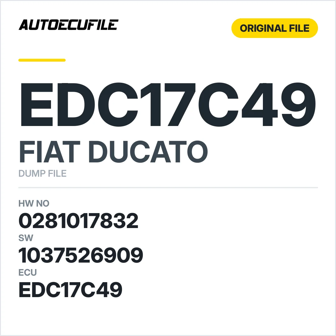 FIAT DUCATO EDC17C49 0281017832  1037526909 DUMP