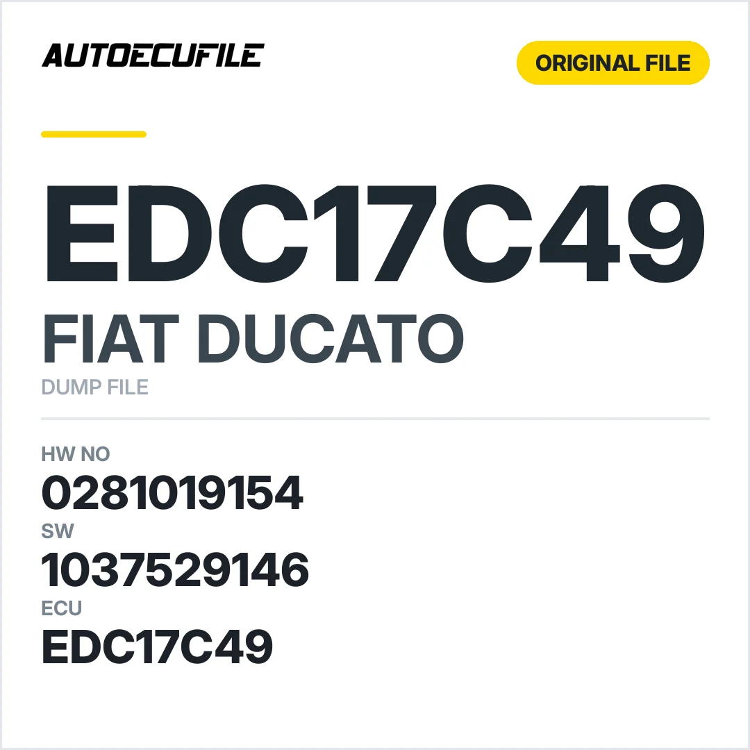 FIAT DUCATO EDC17C49 0281019154 1037518690 1037529146 DUMP