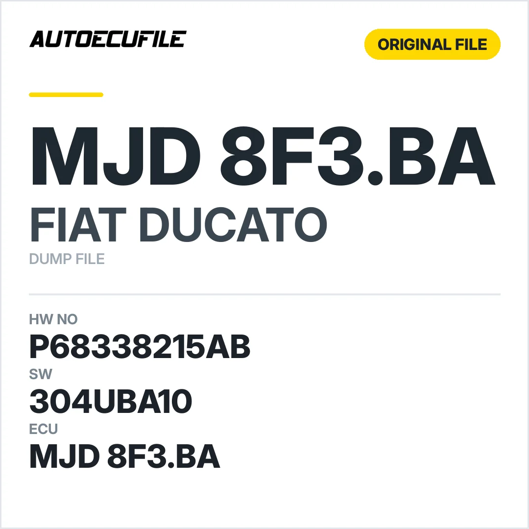 FIAT DUCATO MJD 8F3.BA P68338215AB 304UBA10 DUMP