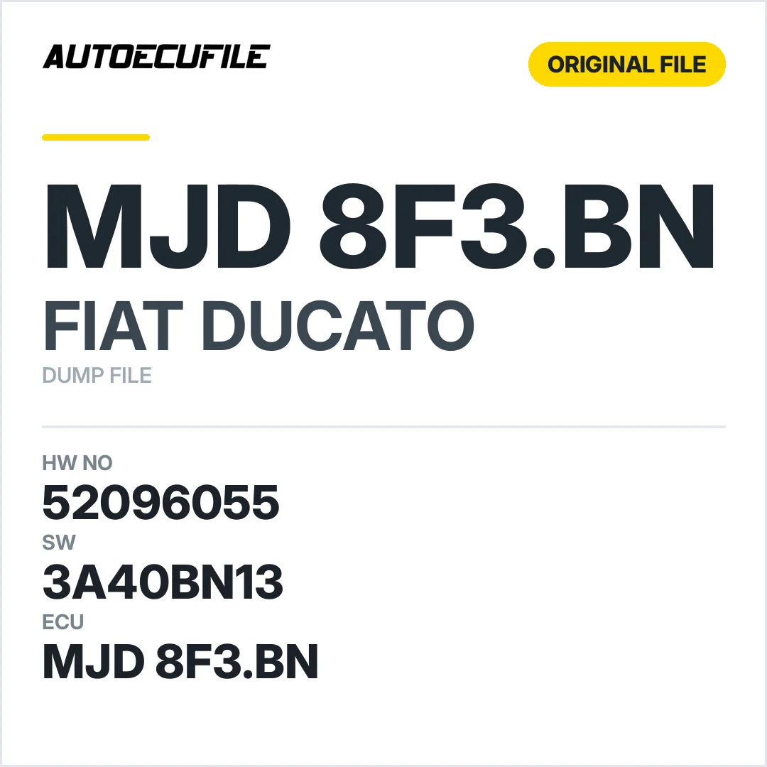 FIAT DUCATO MJD 8F3.BN 52096055 3A40BN13 DUMP