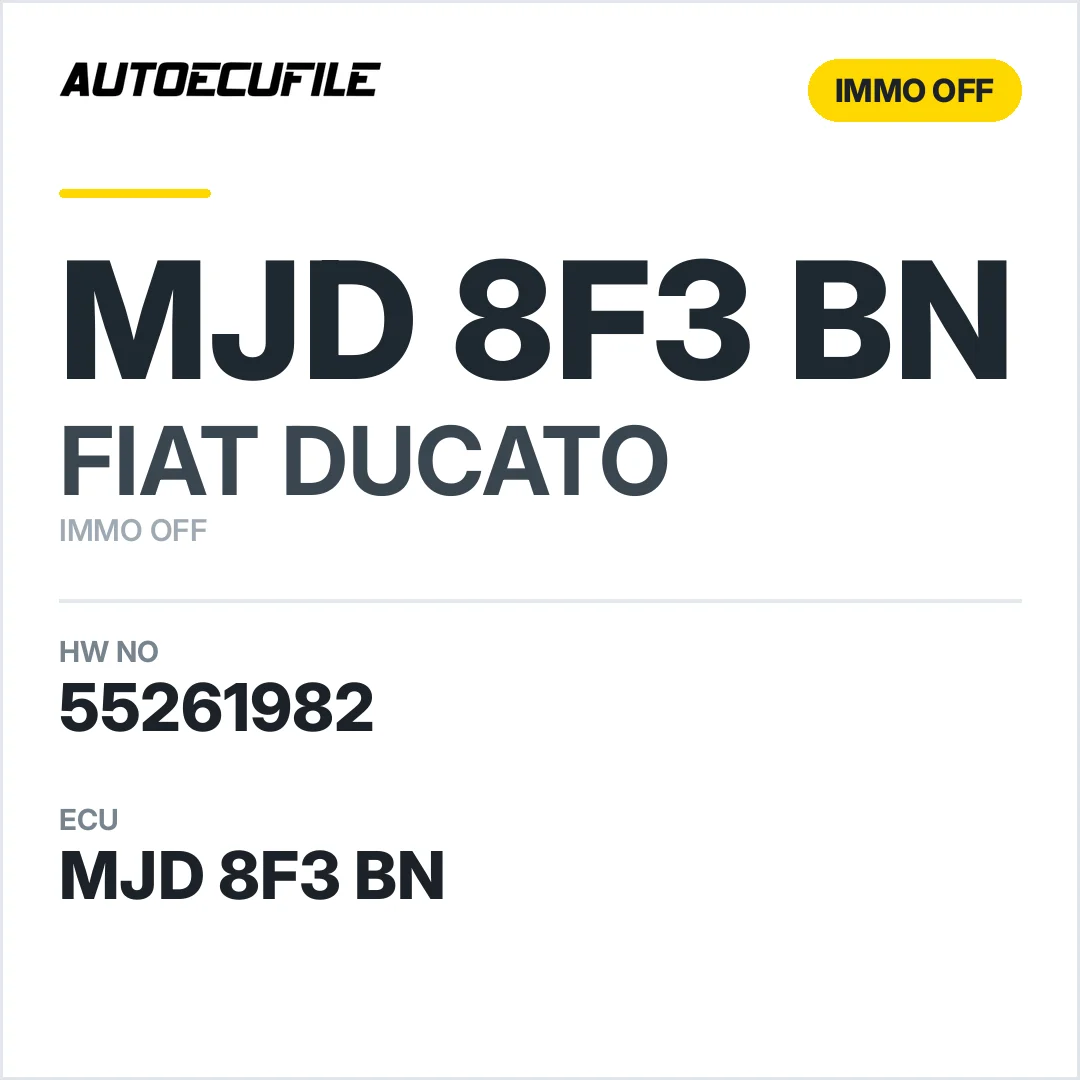 FIAT DUCATO MJD 8F3 BN 55261982 IMMO OFF