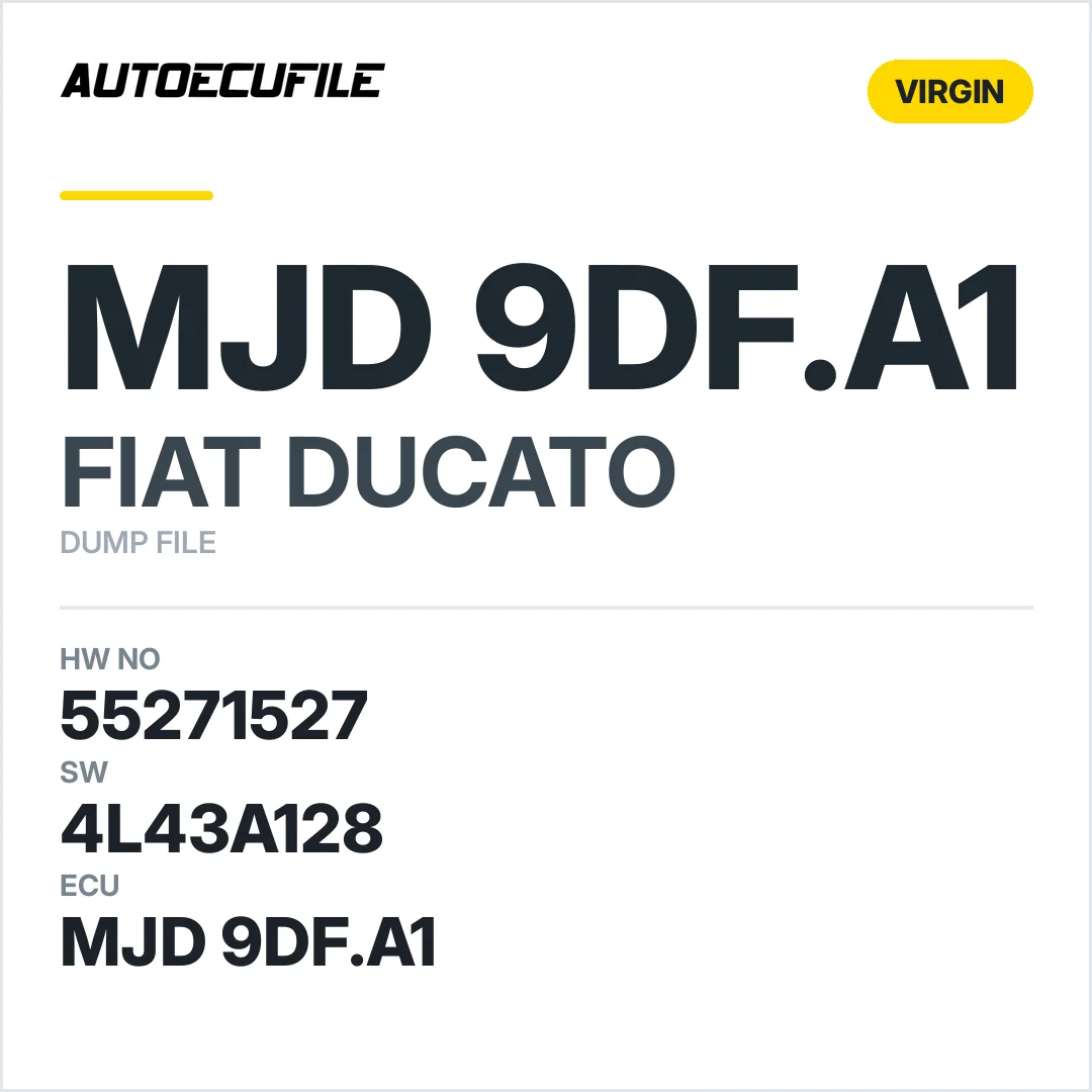 FIAT DUCATO MJD 9DF.A1 55271527 4L43A128 VIRGIN AUTO SYNC DUMP