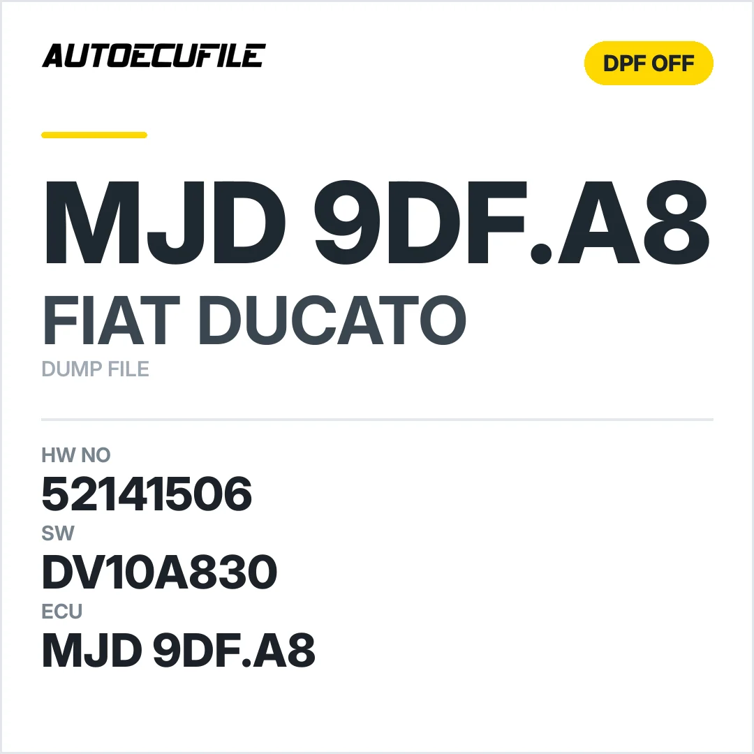 FIAT DUCATO MJD 9DF.A8 52141506 DV10A830 SCR DPF EGR OFF DUMP