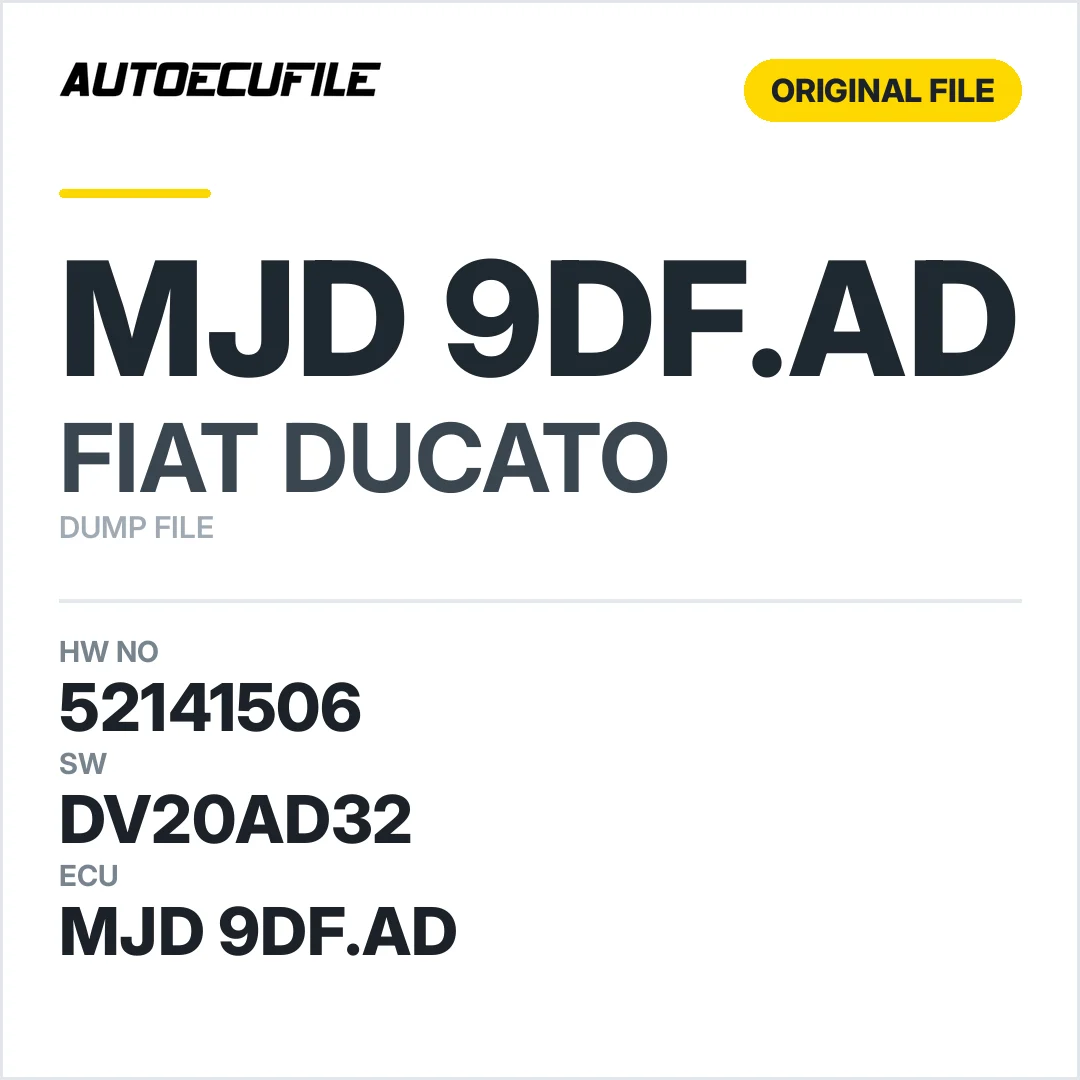 FIAT DUCATO MJD 9DF.AD 52141506 DV20AD32  DUMP