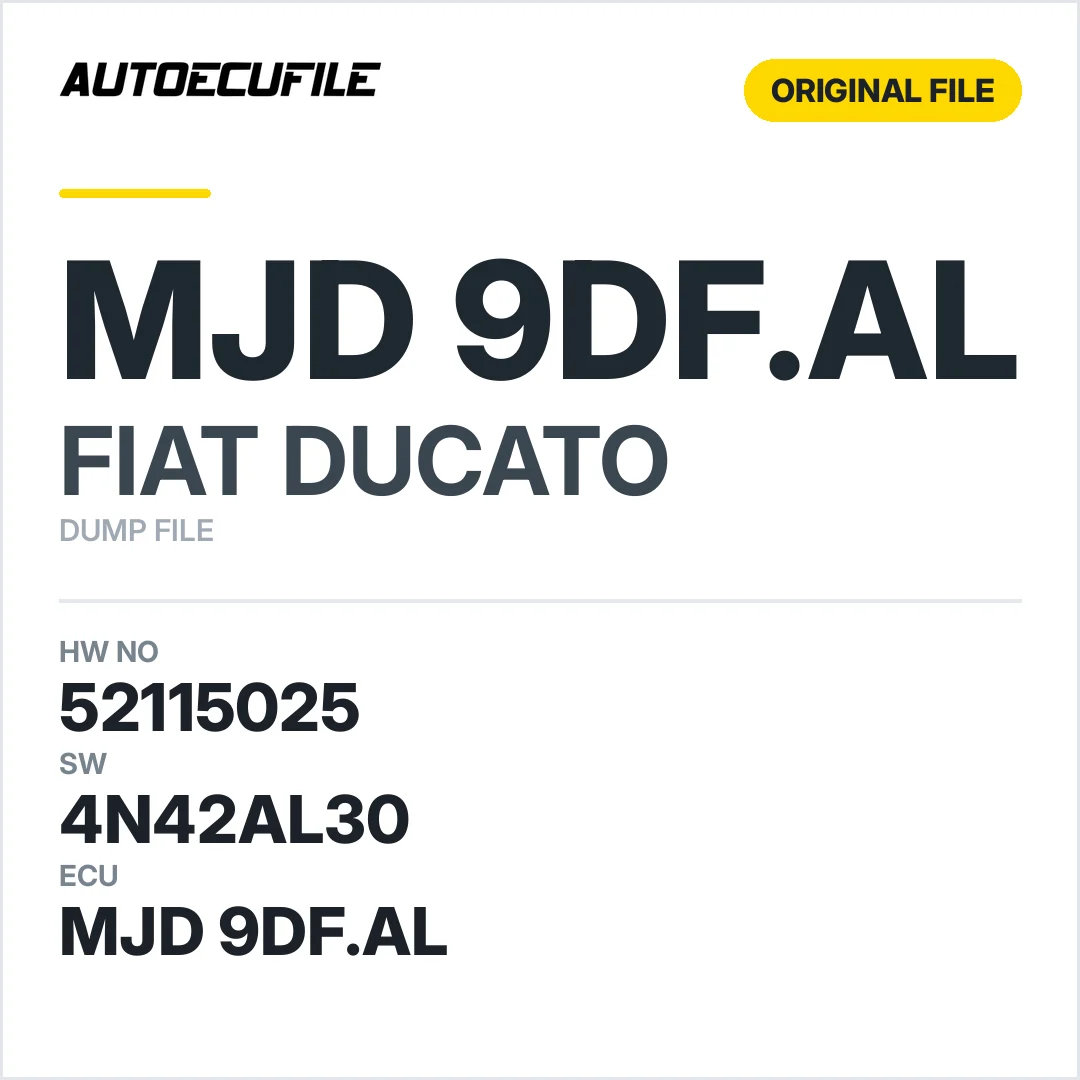 FIAT DUCATO MJD 9DF.AL 52115025 4N42AL30 DUMP