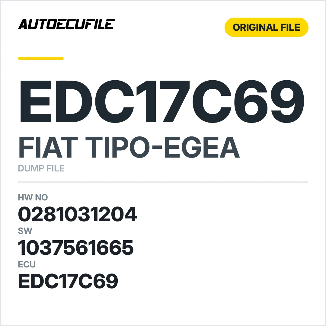 FIAT EGEA EDC17C69 0281031204 1037561665 DUMP