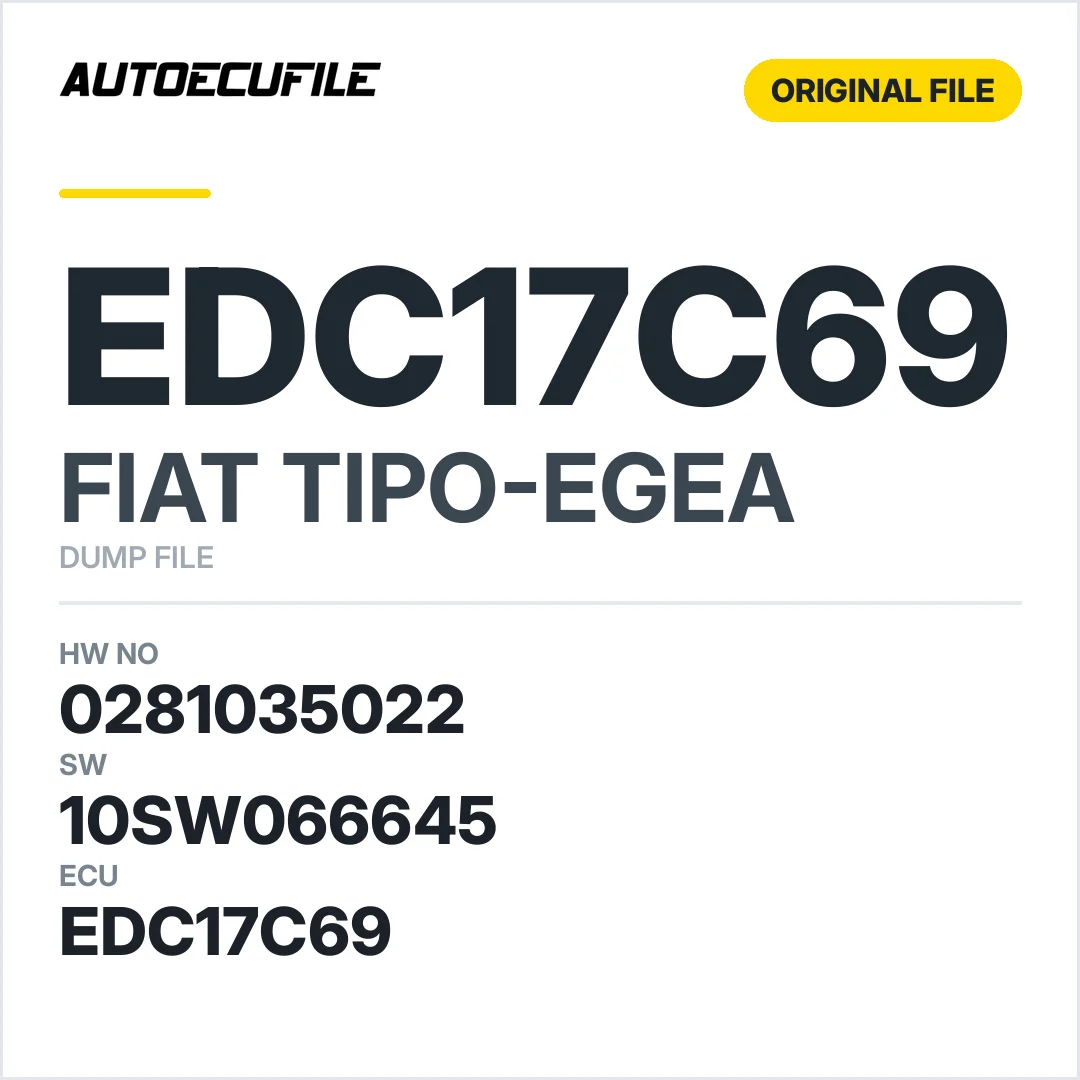 FIAT EGEA TIPO  EDC17C69 0281035022 10SW031423 10SW066645 DUMP