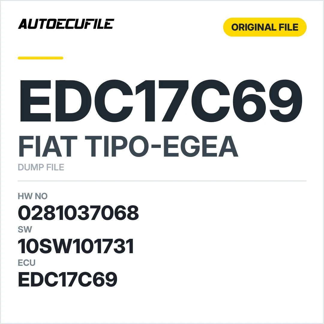 FIAT EGEA EDC17C69 0281037068  10SW101731 DUMP