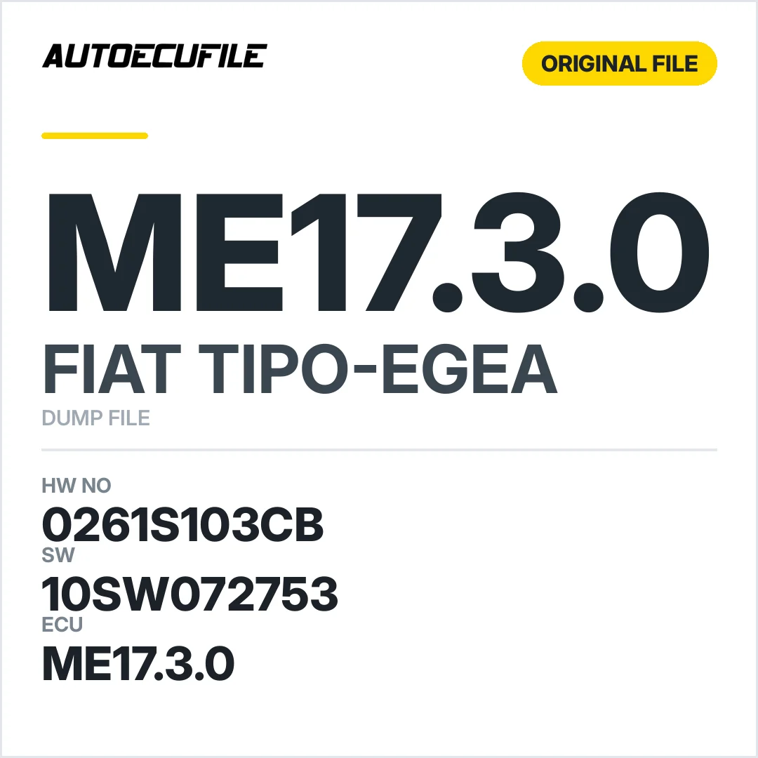 FIAT EGEA ME17.3.0 0261S103CB 10SW072753 DUMP