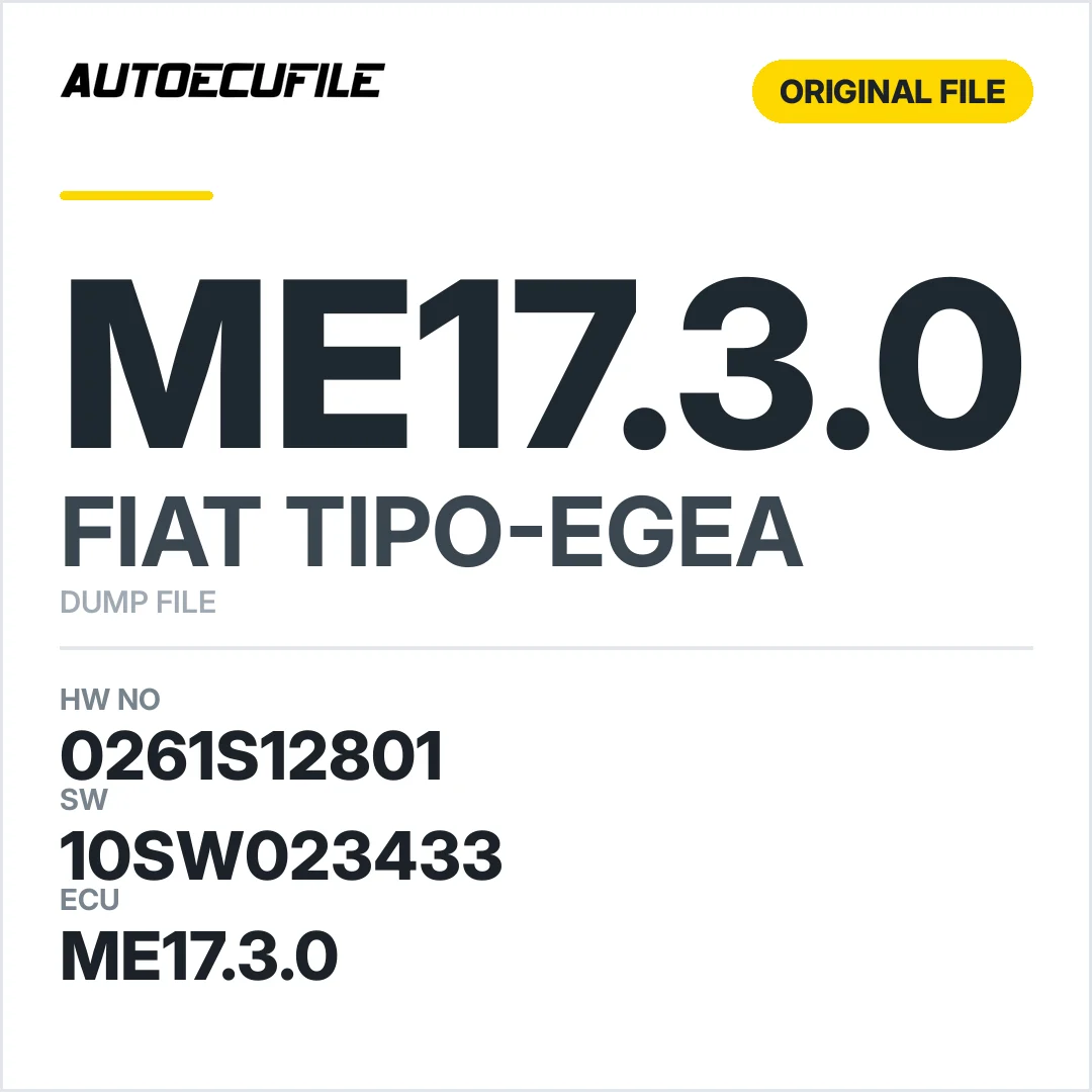 FIAT EGEA ME17.3.0 0261S12801 10SW023433 DUMP