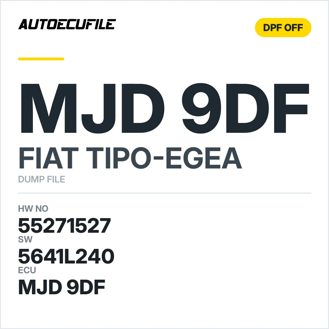 FIAT EGEA MJD 9DF  55271527 5641L240 DPF EGR OFF DUMP