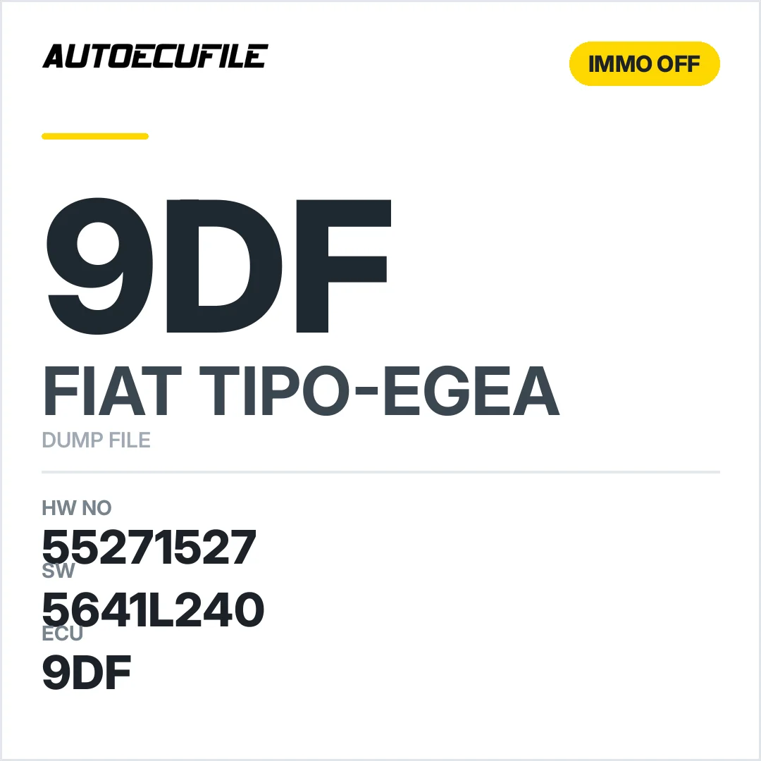 FIAT EGEA MJD 9DF 55271527 5641L240 IMMO OFF DUMP