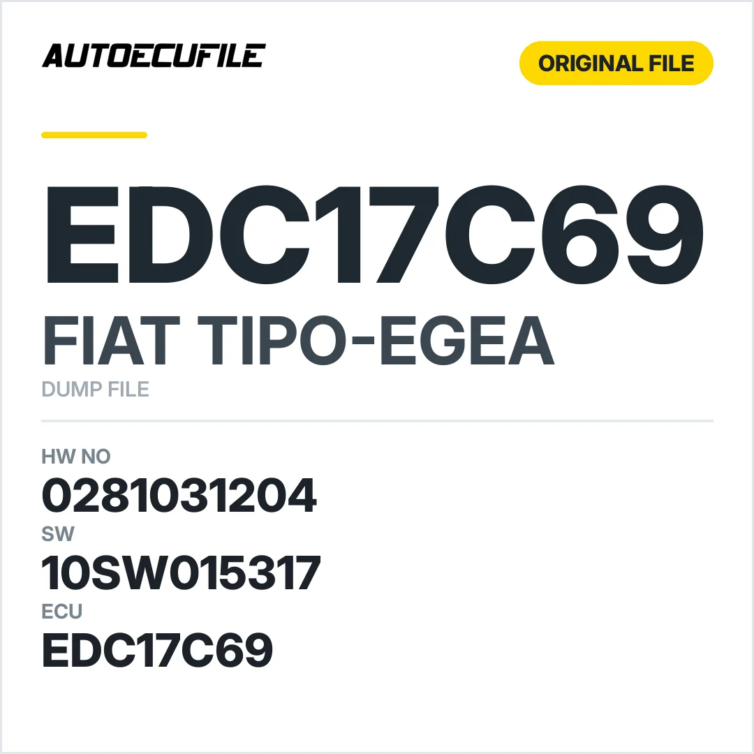FIAT EGEA-TIPO EDC17C69 0281031204 10SW015317  DUMP