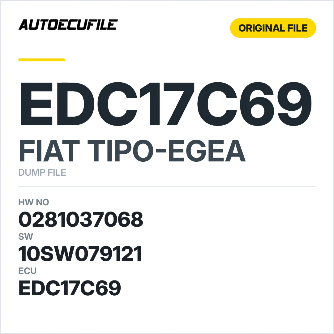 FIAT EGEA TIPO EDC17C69 0281037068 10SW062898 10SW079121 DUMP