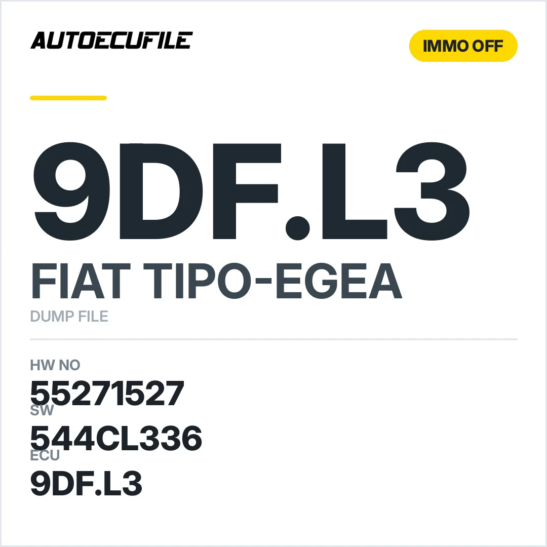 FIAT EGEA-TIPO MJD 9DF.L3 55271527 544CL336 IMMO OFF DUMP