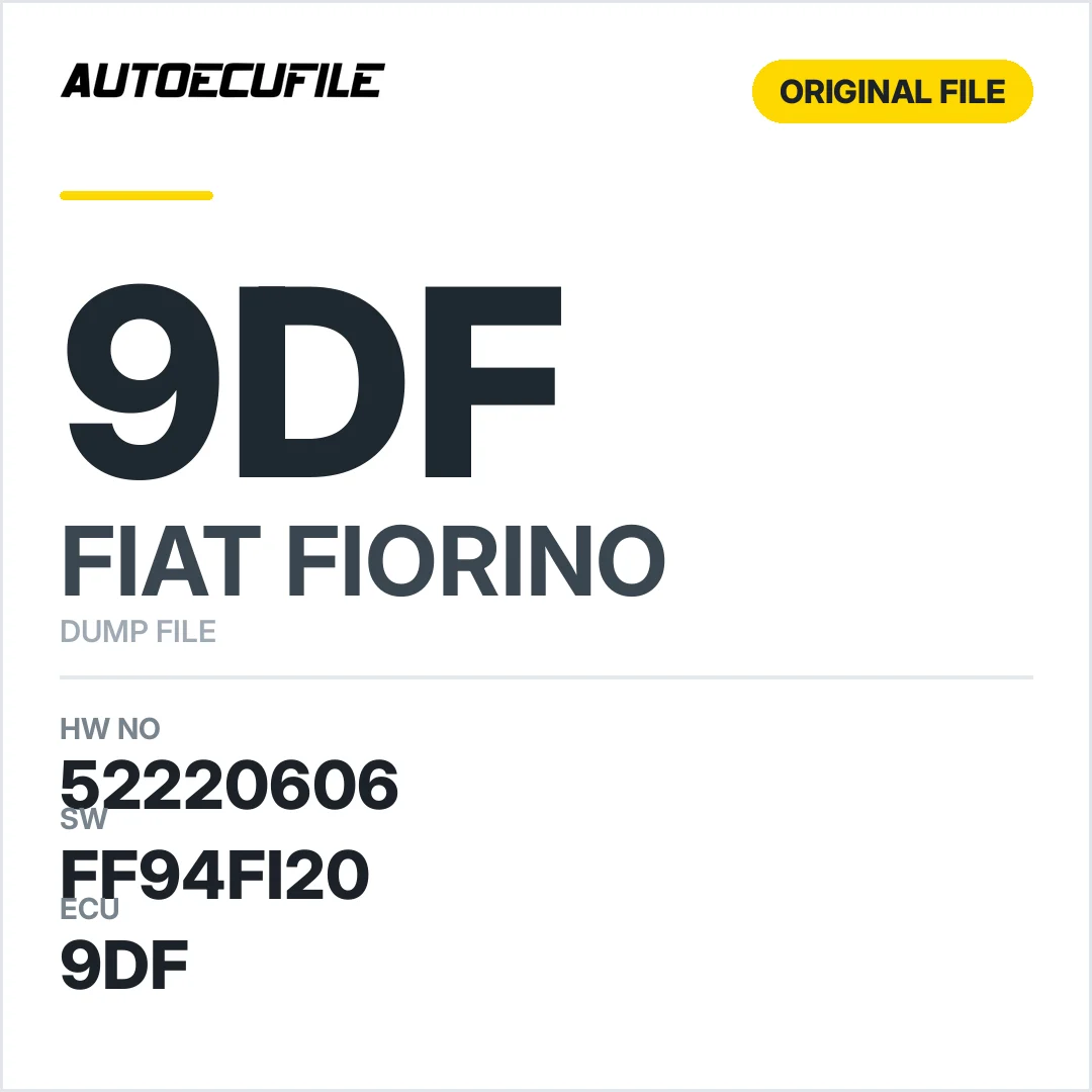 FIAT FIORINO 9DF 52220606 FF94FI20 DUMP
