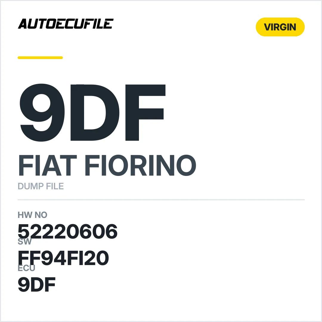 FIAT FIORINO 9DF 52220606 FF94FI20 VIRGIN DUMP
