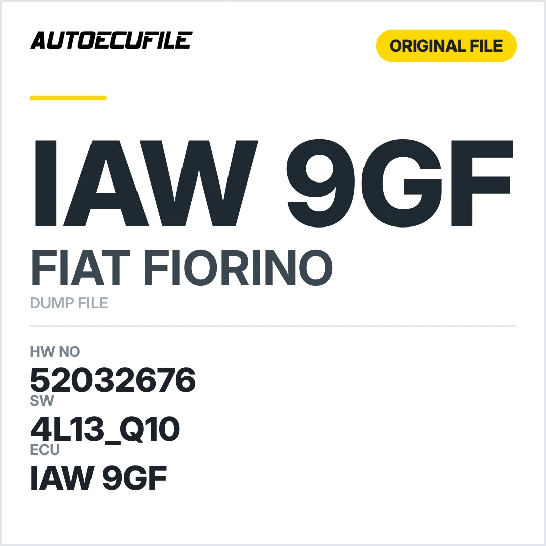 FIAT FIORINO IAW 9GF 52032676 4L13 Q10 DUMP
