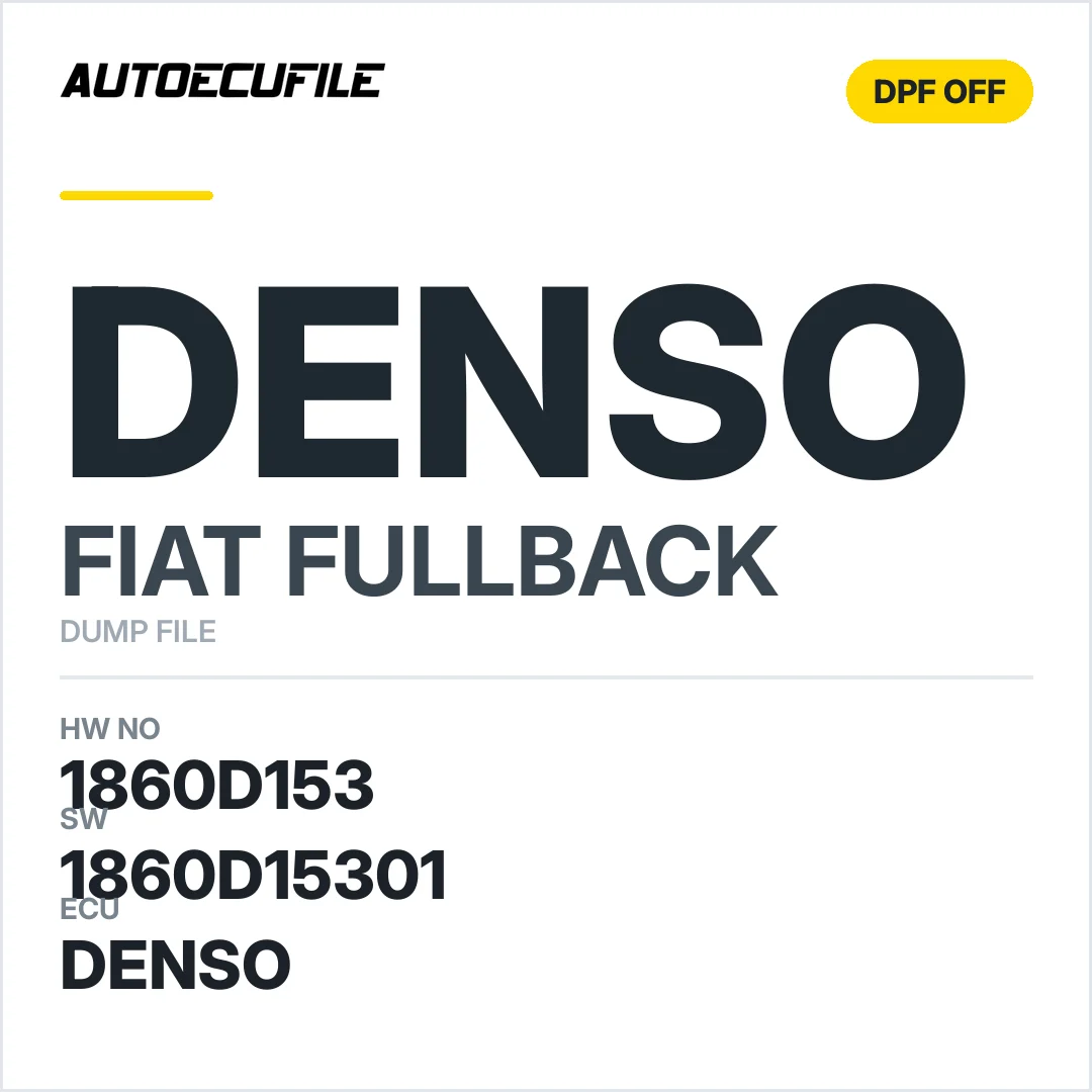 FIAT FULLBACK DENSO 4N15 1860D153 1860D15301 DPF EGR OFF DUMP